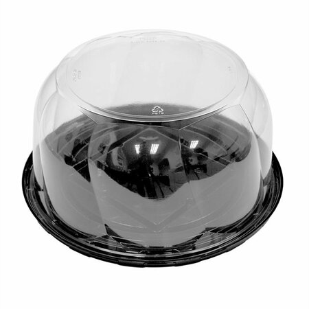 PACTIV 11.25 in. Black Base with 5.5 in. Dome fits 9 in. Cake, 50PK 11B55S